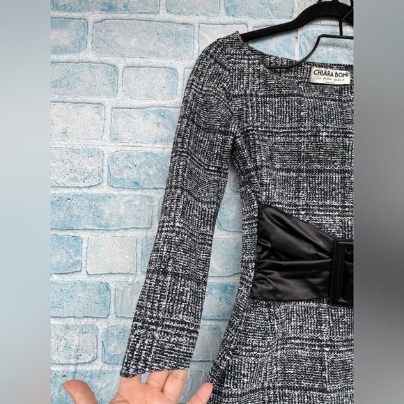 CHIARA BONI LA PETITE ROBE Thayna Plaid Belted Dress size 42/Small - Picture 5 of 15